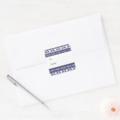 クリスマス、スカンジナビアフォークブルー&ホワイトギフトラベル スクエアシール (封筒)