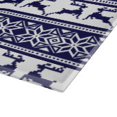 クリスマス、スカンジナビアフォークブルー&ホワイト カッティングボード (角)