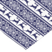 クリスマス、スカンジナビアフォークブルー&ホワイト ショートテーブルランナー (コーナー)