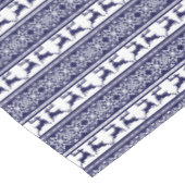 クリスマス、スカンジナビアフォークブルー&ホワイト テーブルクロス (アングル)