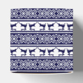 クリスマス、スカンジナビアフォークブルー&ホワイト フェイバーボックス (上部)