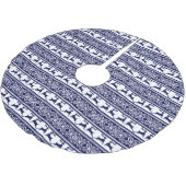 クリスマス、スカンジナビアフォークブルー&ホワイト ブラッシュドポリエステルツリースカート (アングル)