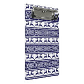 クリスマス、スカンジナビアフォークブルー&ホワイト ミニクリップボード (アングル)