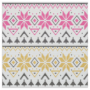 クリスマス、スカンジナビア、ニット模様 ファブリック