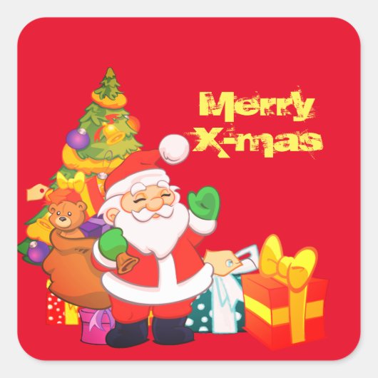 クリスマス スクエアシール (正面)