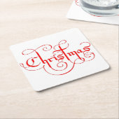 クリスマス スクエアペーパーコースター (アングル)