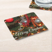 クリスマス スクエアペーパーコースター (アングル)