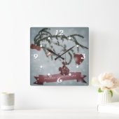 クリスマス スクエア壁時計 (ホーム)