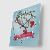 クリスマス スクエア壁時計 (傾斜)