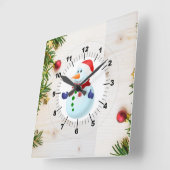 クリスマス スクエア壁時計 (傾斜)