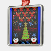 クリスマス・スクエア・プレミアム・オーナメント・ブラック メタルオーナメント (左)