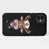 クリスマス スクラブトップ トナカイ ゴム手袋 看護師 Case-Mate iPhoneケース (裏面(横))