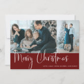 クリスマス スクリプト 2 フォト コラージュ ホリデー 赤 (正面)