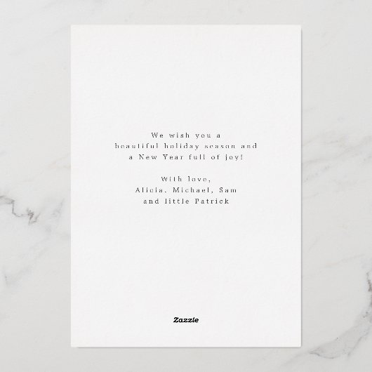 クリスマス スクリプト 6 枚の写真を並べた家族のカード 箔シーズンカード (裏面)