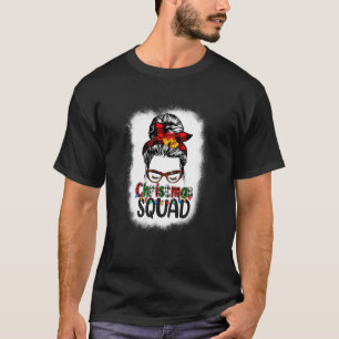 クリスマス・スクワッド Xmas ツリー ライト レッド プラッド メッシー・ブ Tシャツ