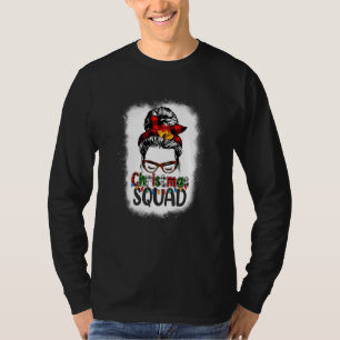 クリスマス・スクワッド Xmas ツリー ライト レッド プラッド メッシー・ブ Tシャツ