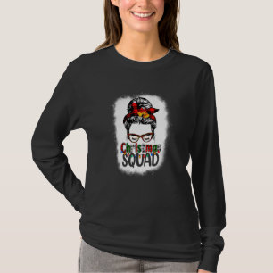 クリスマス・スクワッド Xmas ツリー ライト レッド プラッド メッシー・ブ Tシャツ