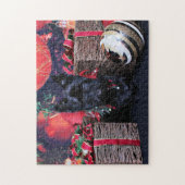 クリスマス-スコッチテリア-ペイズリー ジグソーパズル (縦)