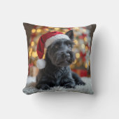 クリスマス・スコティッシュ・テリア・オンファー クッション (正面)