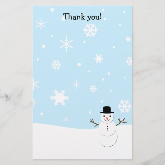 クリスマス·スタティオナーに感謝の手紙を書いた 便箋 (正面)