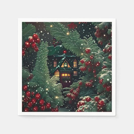 クリスマス スタンダードカクテルナプキン (正面)