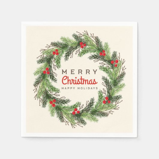 クリスマス スタンダードカクテルナプキン (正面)