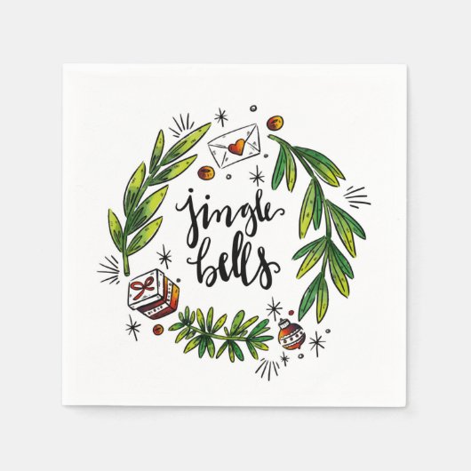 クリスマス スタンダードカクテルナプキン (正面)