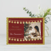 クリスマス スター ガーランド フォト 赤 名前 オーダーメイド (スタンド正面)