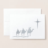 クリスマス・スター・シルバーの三人の賢者 箔カード (封筒付き正面)