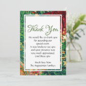 クリスマス スター フェスティブ レトロ 赤 緑 金 サンキューカード (スタンド正面)