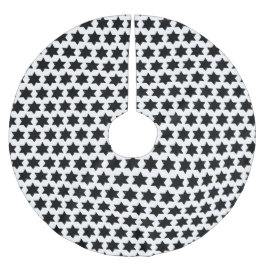 クリスマス スター ポテト プリント ブラッシュドポリエステルツリースカート