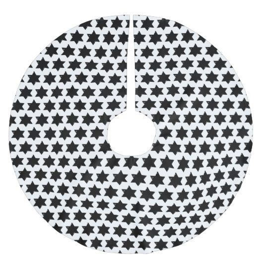 クリスマス スター ポテト プリント ブラッシュドポリエステルツリースカート (正面)