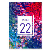 クリスマス スター 抽象的な 冬の 紫 カスタム テーブルナンバー (裏面)