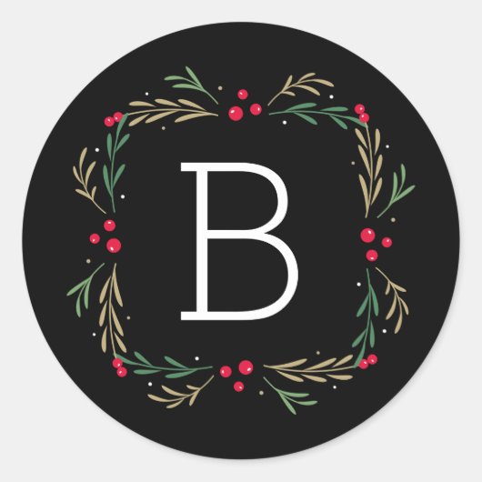 クリスマス スティッカー または 封筒シール ジョリー ウィッシーズ ラウンドシール (正面)