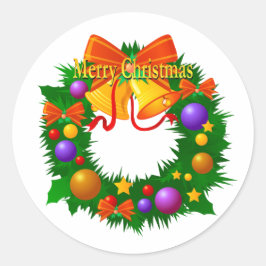 クリスマス ステッカー クリスマスリース ベルとオーナメント