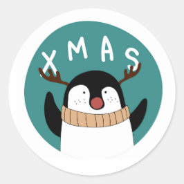 クリスマス ステッカー 幻想的なペンギン