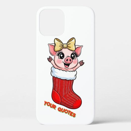 クリスマス・ストッキングに入ったかわいい豚 Case-Mate iPhoneケース (裏面)