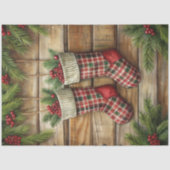 クリスマス ストッキング包装紙 モミの木リース 薄葉紙 (正面)