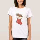 クリスマス+ストッキング+ギフト Tシャツ (正面)