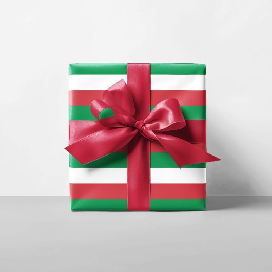 クリスマス ストライプ ラッピングペーパー
