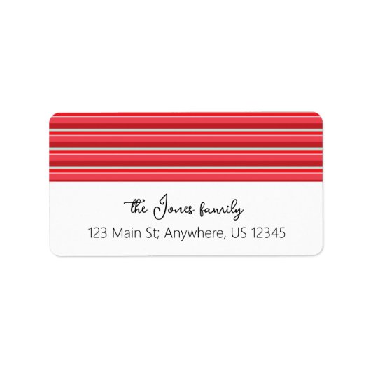 クリスマス ストライプ 大きな差出人ラベル ラベル (正面)