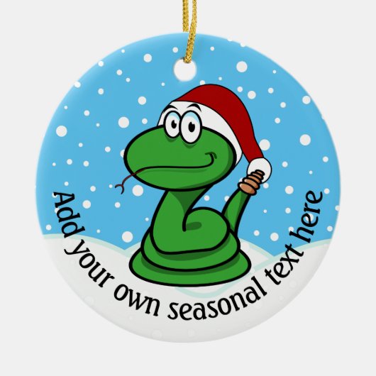 クリスマス スネーク オーダーメイド セラミックオーナメント (正面)