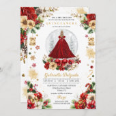 クリスマス スノーグローブ プリンセス ウィンター キンセアニエラ 招待状 (正面/裏面)