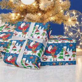 クリスマス スノーシーン ラッピングペーパー