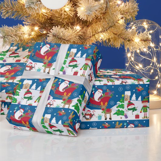 クリスマス スノーシーン ラッピングペーパー (クリスマス)