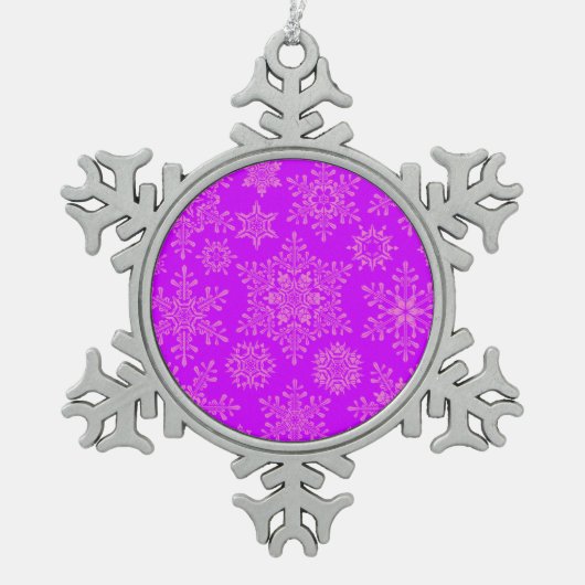 クリスマス スノーフレークピューターオーナメント (正面)