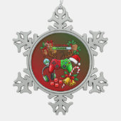 クリスマス スノーフレークピューターオーナメント (正面)