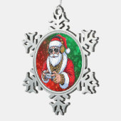 クリスマス スノーフレークピューターオーナメント (右)