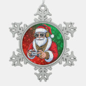 クリスマス スノーフレークピューターオーナメント (正面)