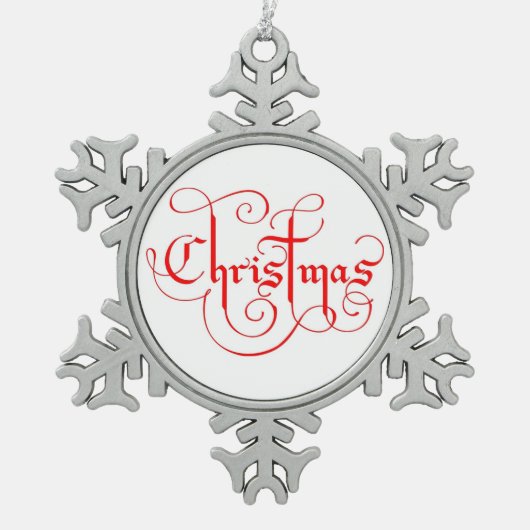 クリスマス スノーフレークピューターオーナメント (正面)